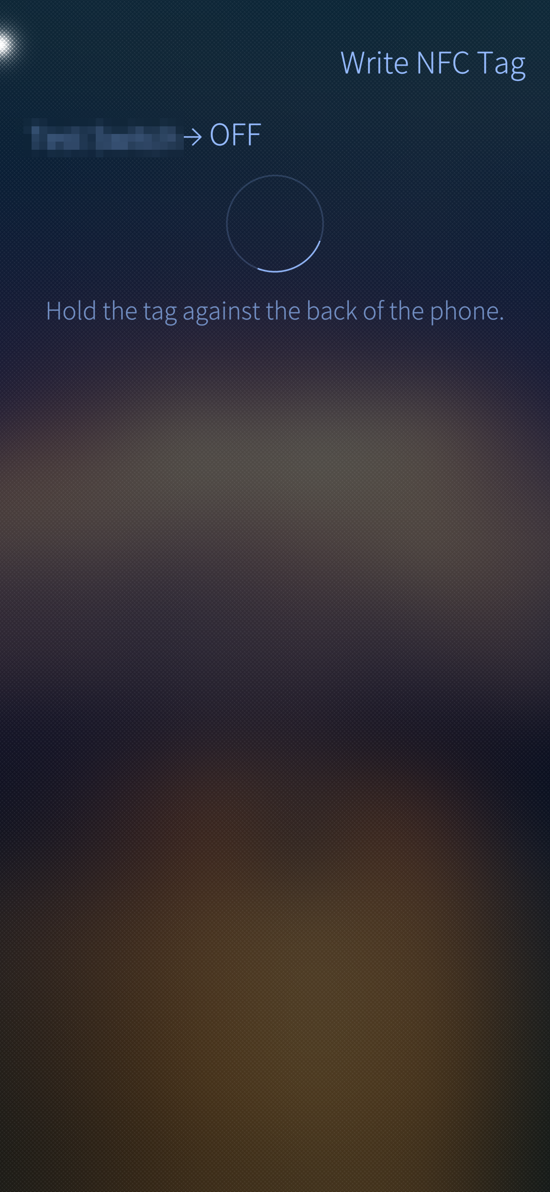 Write NFC Tag - waiting for tag